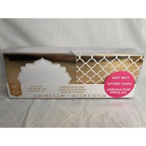 Craft Smith Celebra Gold Foil Blank Note Cards and Envelopes 60 Count‎ MCM0280